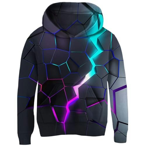 Idgreatim Boys' Graphic Illusion Pullover Hoodie: $23.19