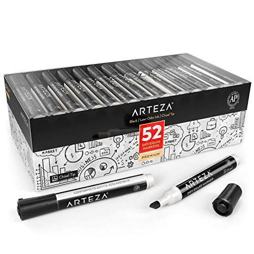 Arteza Black Chisel Tip Dry Erase Markers 52-Pack: $25.59 Arteza Black Chisel Tip Dry Erase Markers 52-Pack: $25.59