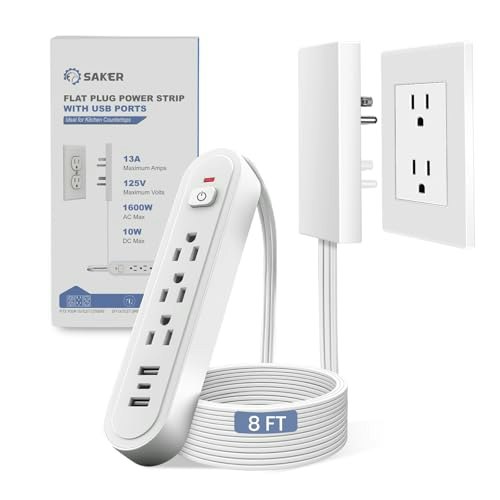 Saker 8-Foot 3-Outlet 3-USB Surge Protector: $31.99 Saker 8-Foot 3-Outlet 3-USB Surge Protector: $31.99