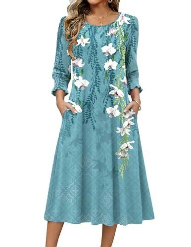 Zeagoo Women's Floral Midi Dress: $27.99 Zeagoo Women's Floral Midi Dress: $27.99