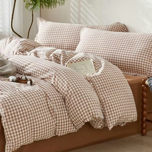 Saphreas King Size Gingham Duvet Cover Set: $39.75