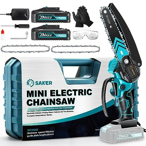 Saker 6-Inch Cordless Mini Chainsaw 2-Pack: $56.99 Saker 6-Inch Cordless Mini Chainsaw 2-Pack: $56.99