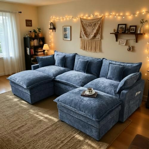 Weaxty 108-inch U-Shaped 3-Seater Cloud Couch with 2 Ottomans: $559.20 Weaxty 108-inch U-Shaped 3-Seater Cloud Couch with 2 Ottomans: $559.20