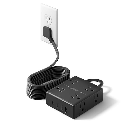 Superdanny 15-Foot Flat Plug Surge Protector Power Strip: $18.99 Superdanny 15-Foot Flat Plug Surge Protector Power Strip: $18.99