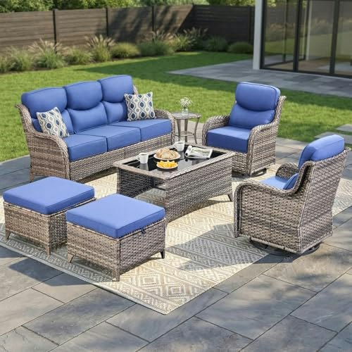 Artfurniz 7-Piece Wicker Patio Sofa and Swivel Rocker Set: $1,359.99 Artfurniz 7-Piece Wicker Patio Sofa and Swivel Rocker Set: $1,359.99