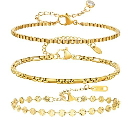 Kaelvorsen Dainty Gold Stackable Chain Bracelet: $11.19 Kaelvorsen Dainty Gold Stackable Chain Bracelet: $11.19