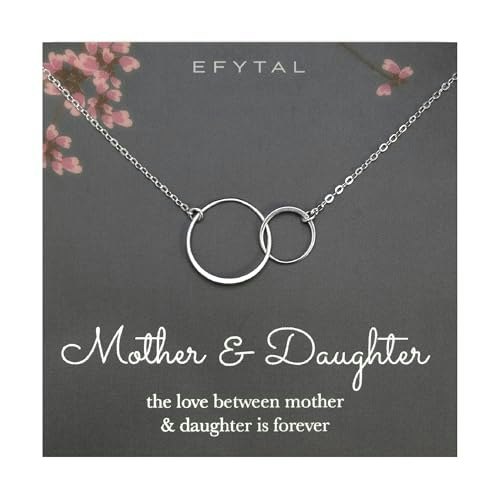 Efytal Mother-Daughter Silver Plated Necklace: $18.99 Efytal Mother-Daughter Silver Plated Necklace: $18.99