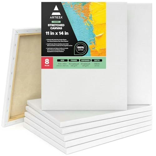 Arteza 11x14-inch Stretched Canvas 8-Pack: $25.59 Arteza 11x14-inch Stretched Canvas 8-Pack: $25.59