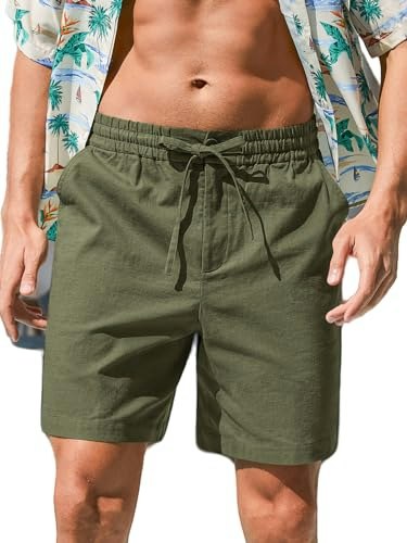 RQP Men's Cotton Linen Drawstring Shorts: $15.99 RQP Men's Cotton Linen Drawstring Shorts: $15.99