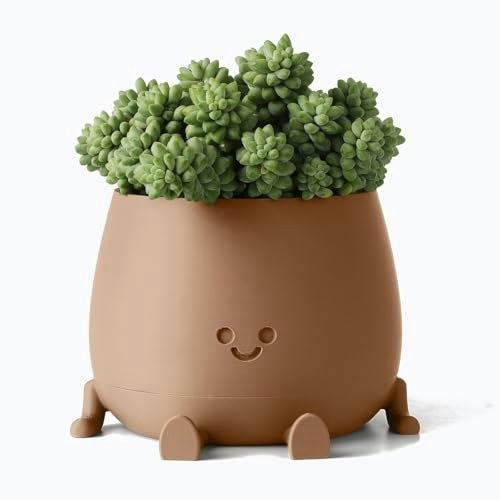 Topola 5.2-inch Happy Face Self-Watering Planter: $11.19 Topola 5.2-inch Happy Face Self-Watering Planter: $11.19