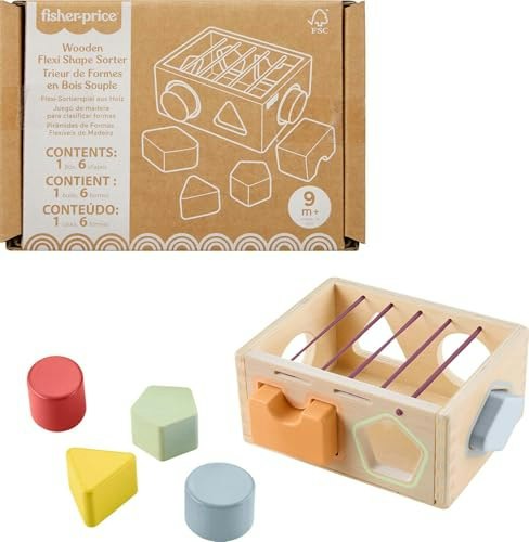 Fisher-Price Wooden Flexi Shape Sorter 7-Piece Set: $15.90