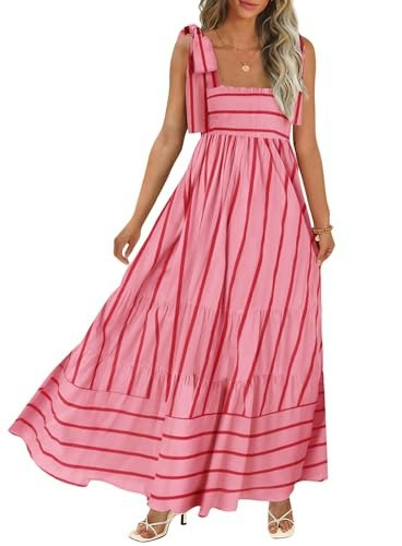 Curbodo Women's Smocked Flowy Maxi Dress with Pockets: $39.99 Curbodo Women's Smocked Flowy Maxi Dress with Pockets: $39.99