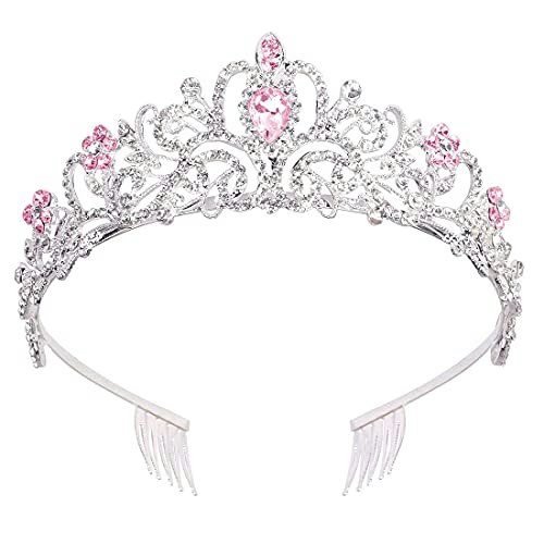 Didder Silver and Pink Crystal Tiara: $7.99 Didder Silver and Pink Crystal Tiara: $7.99