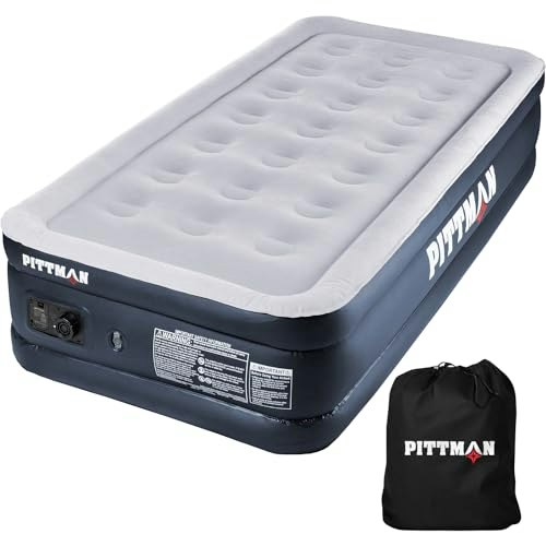 Pittman Outdoors 18-inch Twin Double-High Air Mattress with Built-in Pump: $33.99 Pittman Outdoors 18-inch Twin Double-High Air Mattress with Built-in Pump: $33.99