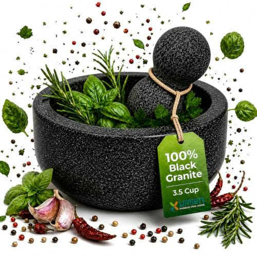 Umien 8-Inch Granite Mortar and Pestle Set: $24.79 Umien 8-Inch Granite Mortar and Pestle Set: $24.79