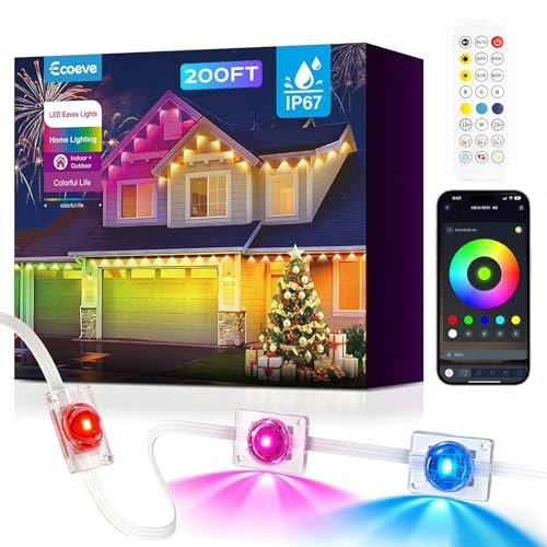 Ecoeve 200-Foot Permanent RGB IC Outdoor Lights: $142.49