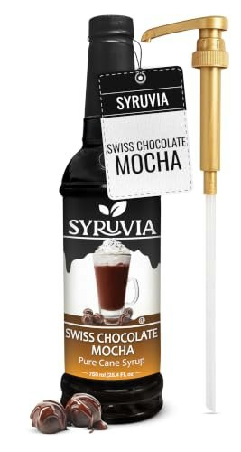 Syruvia Swiss Chocolate Mocha Coffee Syrup 25.4-oz. with Pump: $12.74 Syruvia Swiss Chocolate Mocha Coffee Syrup 25.4-oz. with Pump: $12.74
