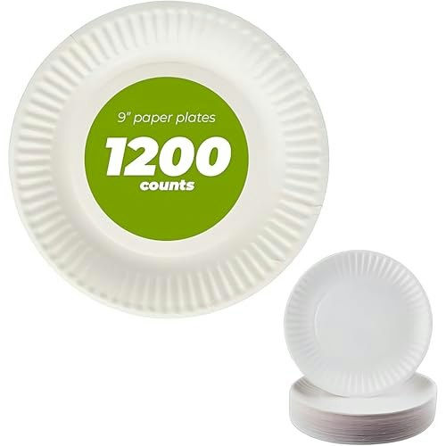 9-Inch Uncoated Disposable Paper Plates 1,200-Pack: $66.84 9-Inch Uncoated Disposable Paper Plates 1,200-Pack: $66.84