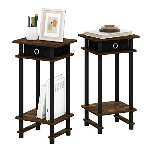 Furinno Turn-N-Tube 3-Tier Side Table 2-Pack: $20.86