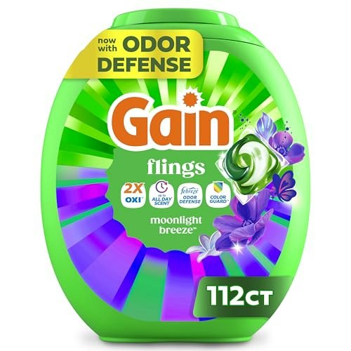 Gain Flings Odor Defense and Color Guard Laundry Detergent Pods 112-Count: $20.90
