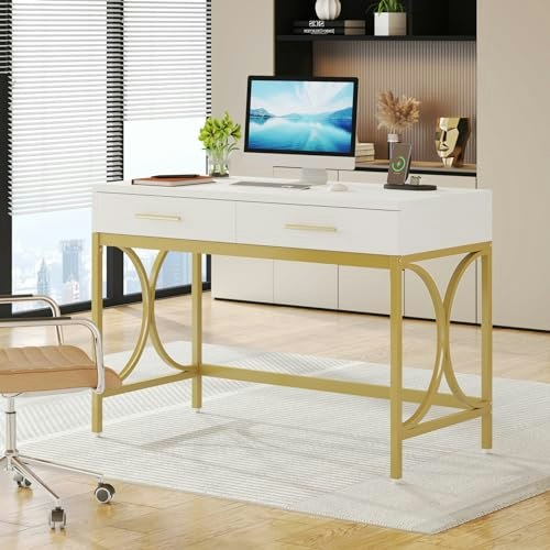 Tribesigns 41" Computer Desk with 2 Drawers: $113.04