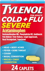 Tylenol Cold & Flu Severe Caplets 24-Pack for $5.39 w/ Prime + free shipping