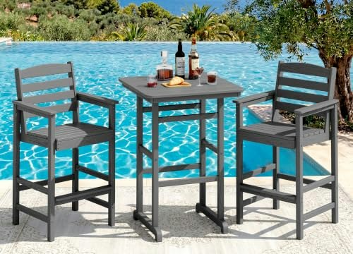 Serwall 3-Piece HDPE Bar Height Adirondack Chair and Table Set: $220.98 Serwall 3-Piece HDPE Bar Height Adirondack Chair and Table Set: $220.98