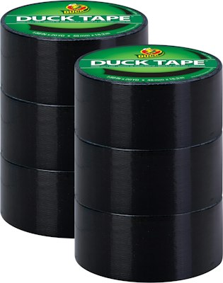 Duck Tape Black Duct Tape 1.88" x 20-Yard Roll 6-Pack for $11 w/ Prime + free shipping