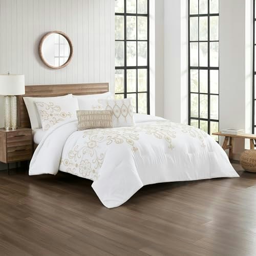Modern Threads Sabrina 5-Piece Queen Embroidered Comforter Set: $56.99