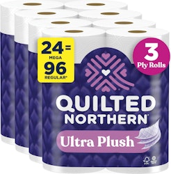 Quilted Northern Ultra Plush Mega Roll Toilet Paper 24-Pack for $18 w/ Prime + free shipping