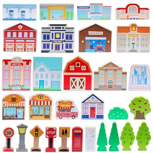 SainSmart Jr. 30-Piece Wooden Town Play Set: $21.59 SainSmart Jr. 30-Piece Wooden Town Play Set: $21.59