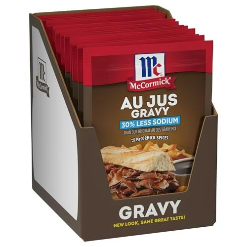 McCormick 30% Less Sodium Au Jus Gravy Mix 12-Pack: $17.04 McCormick 30% Less Sodium Au Jus Gravy Mix 12-Pack: $17.04