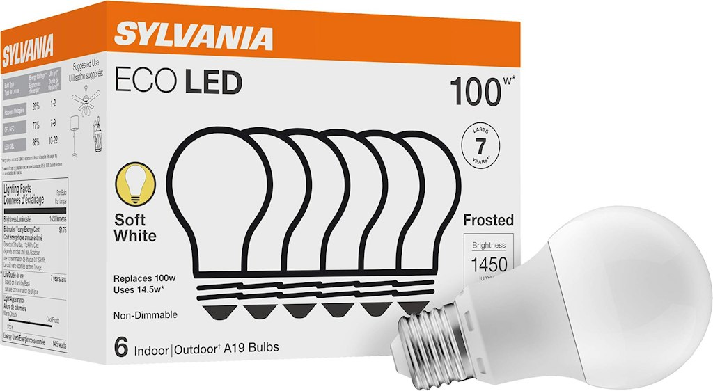 Sylvania ECO LED A19 100W Equivalent Light Bulb 6-Pack: $7.20 w/ Prime