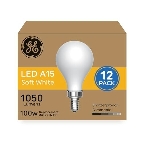 GE 100-Watt Equivalent Soft White A15 LED Light Bulb 12-Pack: $67.57