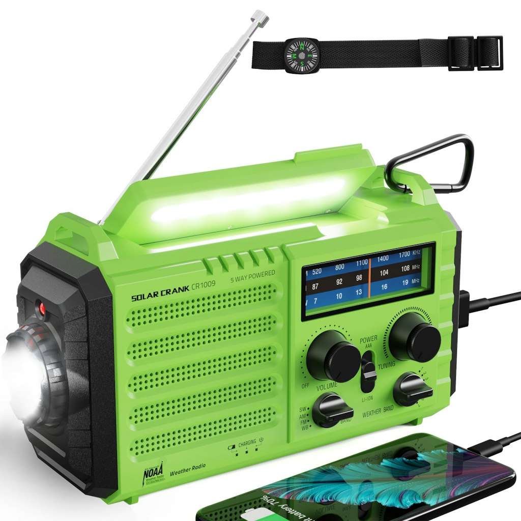 Solar Hand Crank Portable AM/FM Shortwave Emergency Radio: $28 w/ Prime