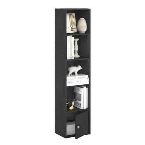 Furinno Luder 5-Tier Bookshelf with Door Storage: $37.35