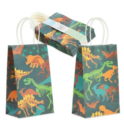 Blue Panda Dinosaur Party Favor Bags 24-Pack: $11.19