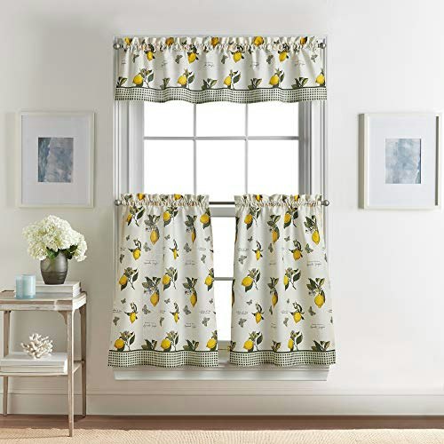 Curtainworks Vintage Lemon 56x36-inch Curtain Tier and Valance 3-Piece Set: $13.20