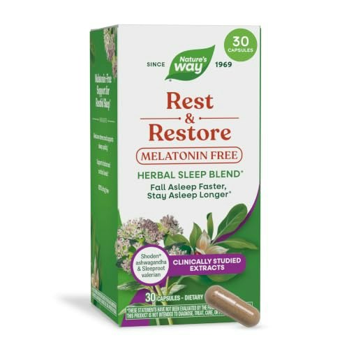 Nature’s Way Rest & Restore Melatonin-Free Sleep Supplement 30-Count: $5.29