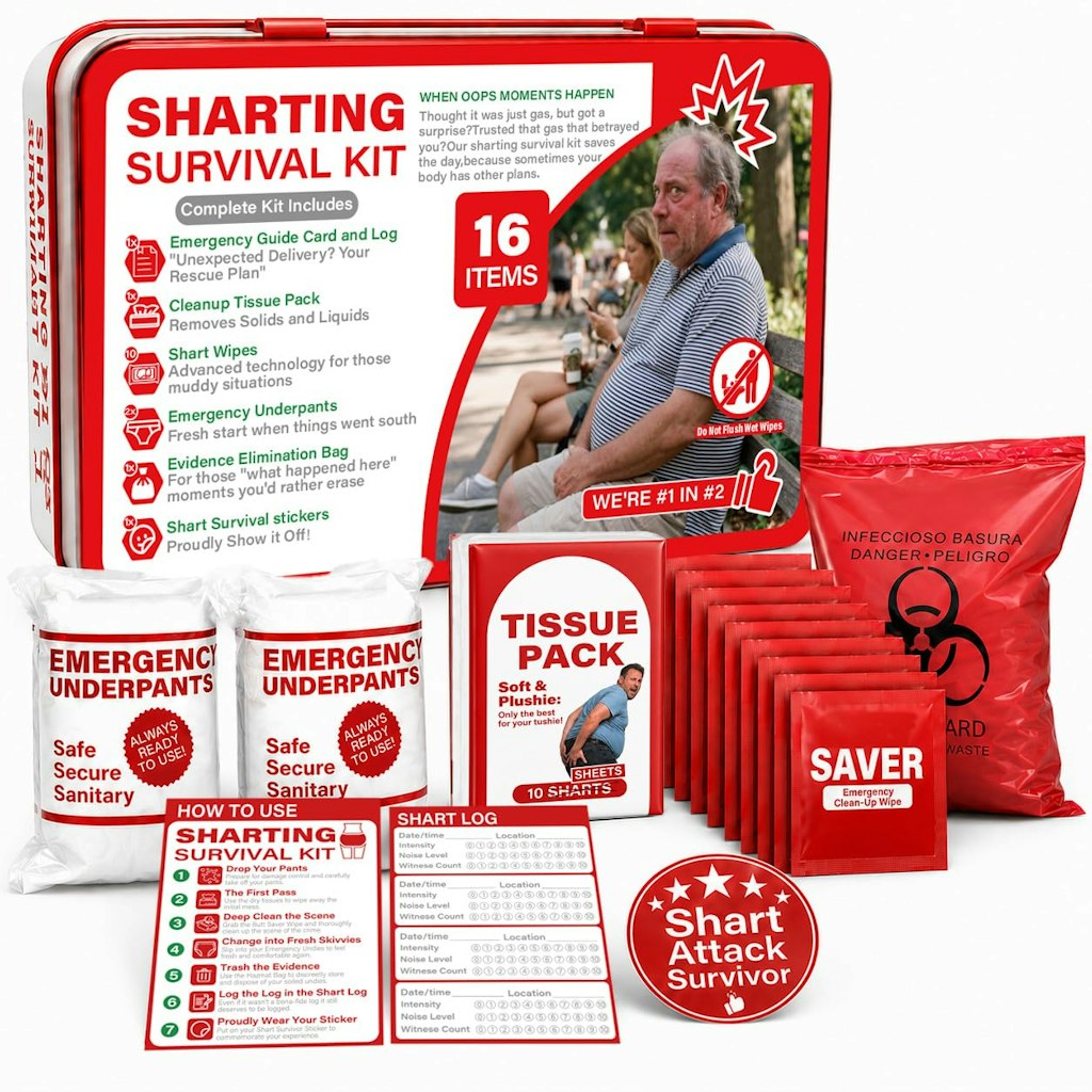 Hawkrown Sharting Survival Kit Gag Gift: $14 w/ Prime