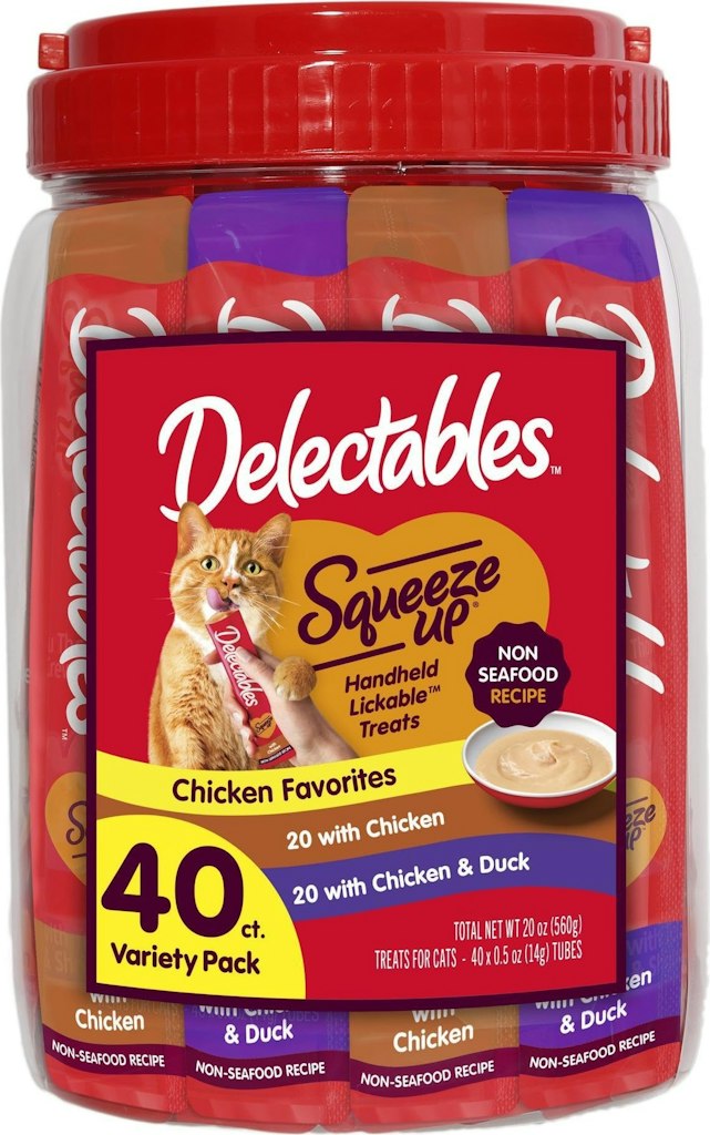 Delectables Squeeze Up Cat Treats Variety 40-Pack: $14 w/ Prime