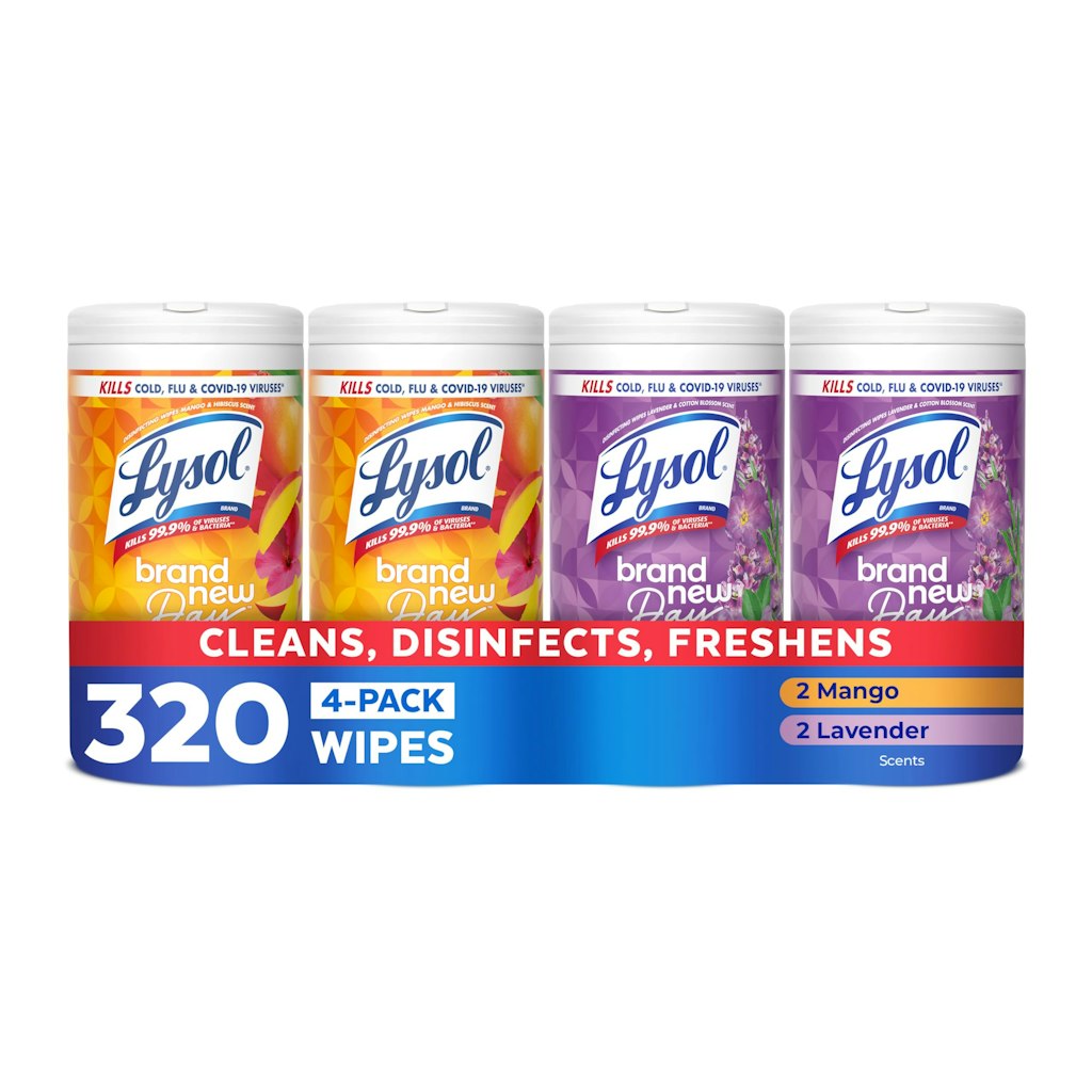 Lysol Multi-Surface Disinfecting Wipes 4-Pack (320 Wipes Total): $9.99 w/ Prime