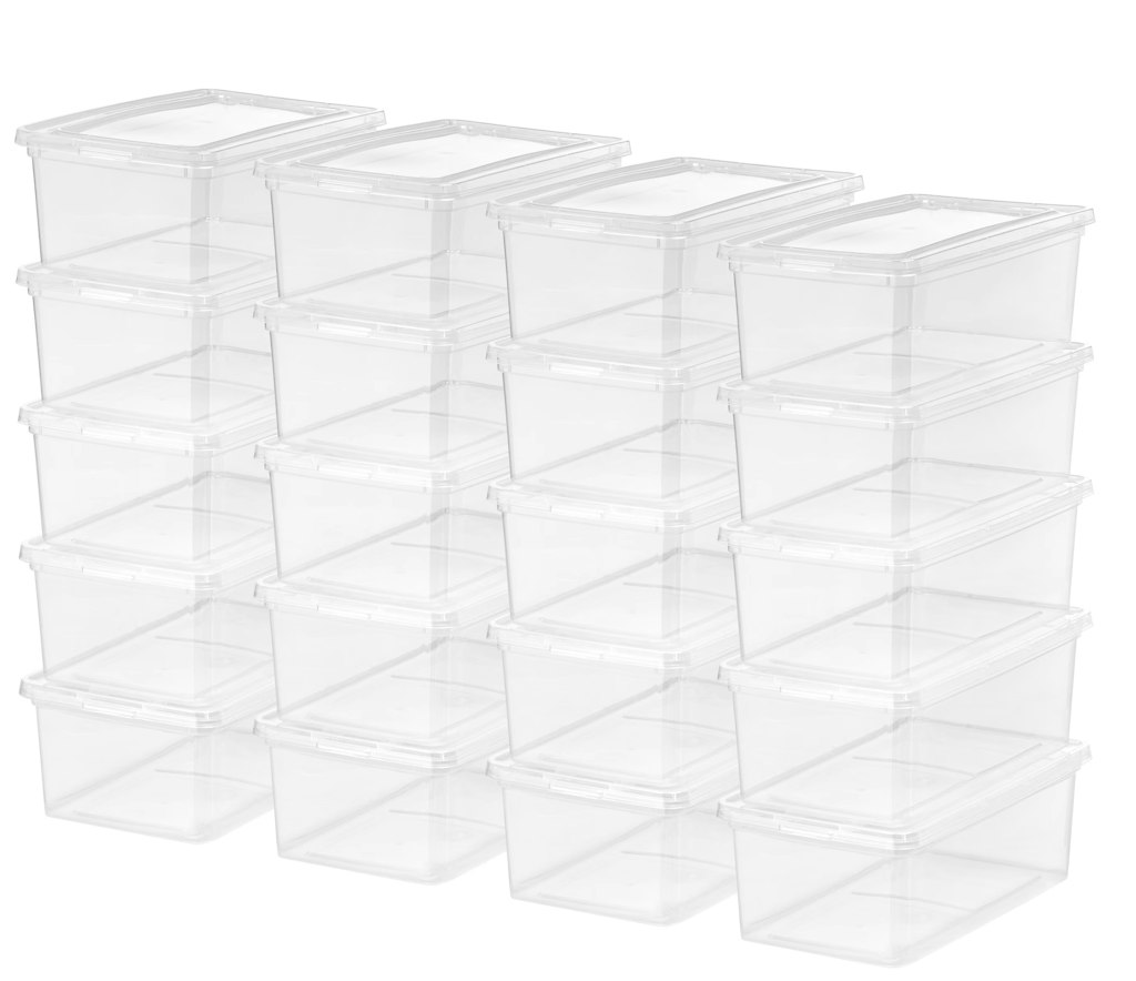 Inspired Essentials 5-Quart Plastic Storage Bins w/ Lids 20-Pack: $12 Inspired Essentials 5-Quart Plastic Storage Bins w/ Lids 20-Pack: $12