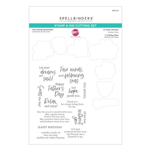 Spellbinders Fair Winds Sentiments Clear Stamp and Die Set: $21.72