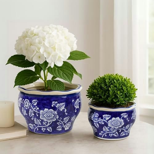 Chinoiserie Decorative Ceramic Planter Pots 2-Pack: $36.46 Chinoiserie Decorative Ceramic Planter Pots 2-Pack: $36.46