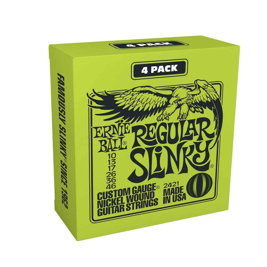 Ernie Ball Regular Slinky Nickel Wound Electric Guitar Strings 4-Pack: $22 w/ Prime Ernie Ball Regular Slinky Nickel Wound Electric Guitar Strings 4-Pack: $22 w/ Prime