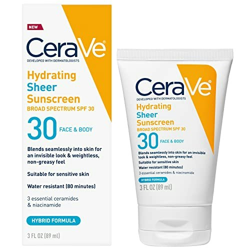 CeraVe Hydrating Sheer SPF 30 Sunscreen 3oz: $10.49