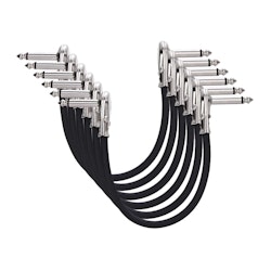 Amazon Basics 1/4" Right-Angle Guitar Patch Cable 6-Pack for $12 w/ Prime + free shipping