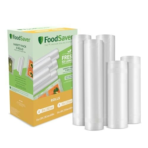 FoodSaver Custom Length Vacuum Sealer Bag Rolls 5-Pack: $19.88 FoodSaver Custom Length Vacuum Sealer Bag Rolls 5-Pack: $19.88