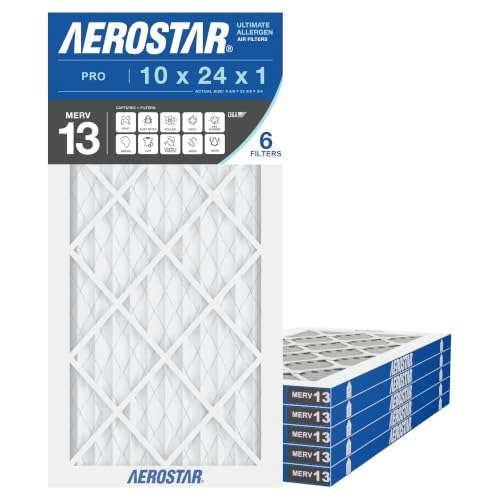 Aerostar 10x24x1 MERV 13 Air Filter 6-Pack: $49.29 Aerostar 10x24x1 MERV 13 Air Filter 6-Pack: $49.29